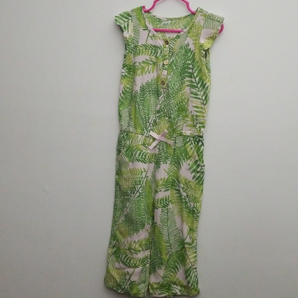 Cherokee tropical green romper ,2T